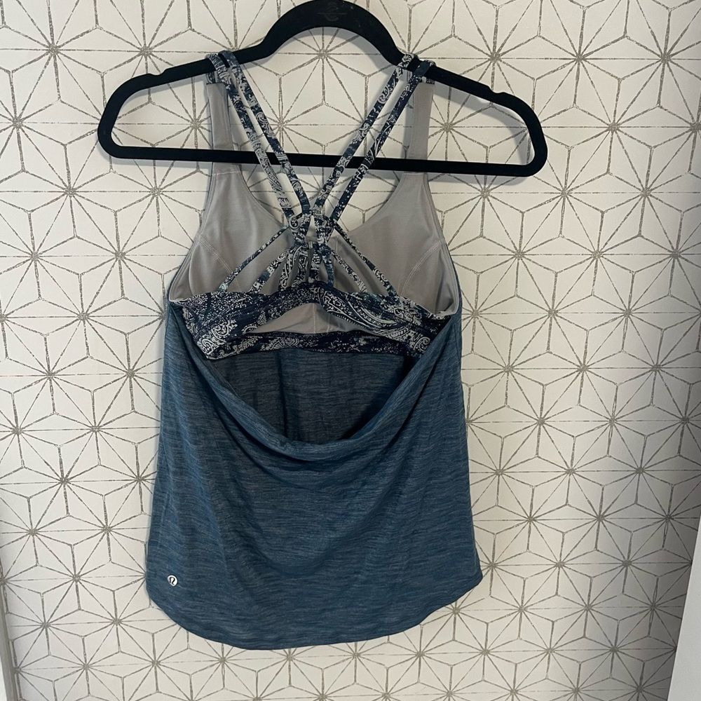 Lululemon Paisley Open Back Tank Blue